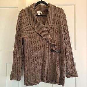 Calvin Klein Cable Knit Cardigan - Brown